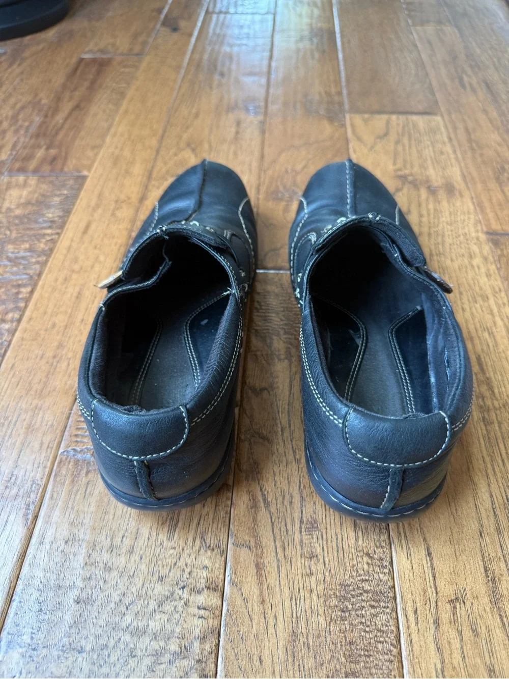 Clark leather black slip-on shoes